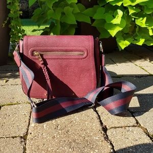Marron and navy over the shoulder bag